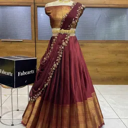 shree creation Solid, Self Design Semi Stitched Lehenga Choli-picture-32