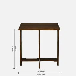 woodsworth from pepperfry Alesund Mango Wood Foldable 2 Seater Dining Table In Tubbaq Finish image 2