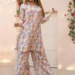 indian rani Women Cotton Rayon Ethnic Top Pant Set image 3