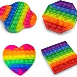 4 Pcs Premium Rainbow Silicone Pop It Fidget Toy Set for Kids & Adults-image-11
