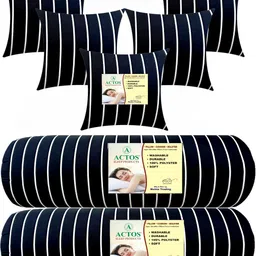 actos 5 Cushion And 2 Microfibre Stripes Bolster Pack of 7-picture-28