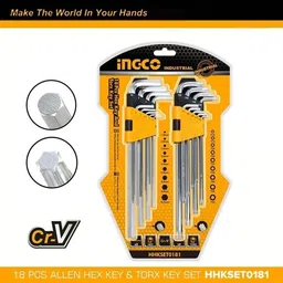 ingco 18PCS LONG ALLENKEY & TORX KEY SET (HHKSET0181) Allen Key Set-picture-22
