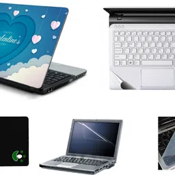 Mitram 5in1 Laptop Accessories Combo 15.6 Inch Happy Valentine laptop Skins Stickers, Screen Guard, Key Guard, Mouse Pad and Palmrest Skin for HP-DELL-Lenovo-Asus-Acer Laptops || Notebooks Combo Set-picture-15