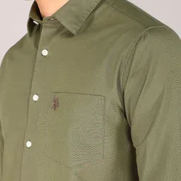 u.s. polo assn. Men Tailored Fit Solid Cut Away Collar Casual Shirt image 5