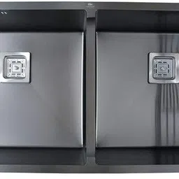 nenoware Handmade BLACK Kitchen Sink /Double Bowl size 45 x20 x10 082 Vessel Sink image 1