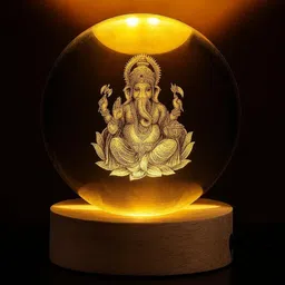 celeoris 3D GANESH Crystal Wooden Base for Home Decor,Office,Birthday Gift & Kids Bedroom Night Lamp-picture-48