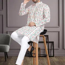 anrex Men Printed Cotton Blend Straight Kurta image 3