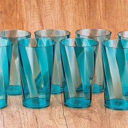flipkart smartbuy (Pack of 8) FK 8 Premium Quality Unbreakable Wave Designee Plastic Glass Set Water/Juice Glass image 2