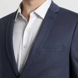peter england Men Solid Single Breasted Casual Blazer image 3