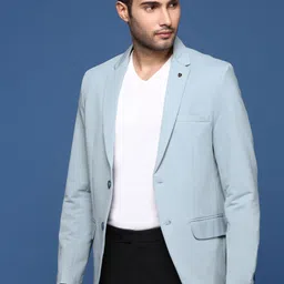 showoffff Men Solid Single Breasted Formal Blazer image 3