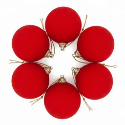 Small Red Christmas Tree Hanging Ornaments Balls for Office and Home Decoration Balls Pack of 6-image-15