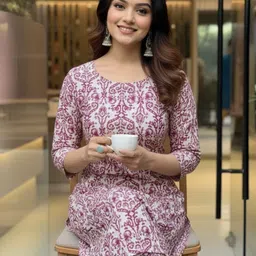 surhi Women Viscose Rayon Kurta Palazzo Set image 5