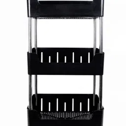 homanta Multi-Purpose Plastic Storage Organizer 3-Tier Rack with Wheel Bathroom & Office Plastic Kitchen Trolley image 2