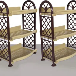 kuber industries Fruits/Vegetables Kitchen Rack Organising Rack|Plastic 3 Shelves Kitchen Storage Stand ,Pack of 2 (Yellow) Plastic-picture-15