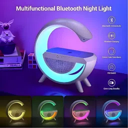 erthenterprise 3 in 1 Mulitcolor G Shape Lamp Speaker Charger, Google Lamp with Speaker LED Table Lamp image 3