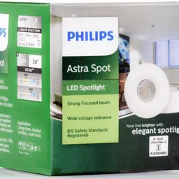 philips 2w-round astra spot light white pack of-06 Downlighter Ceiling Light Ceiling Lamp image 3