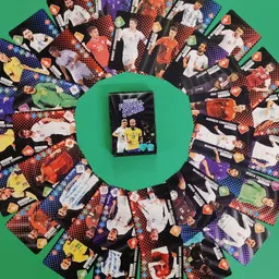 thrifx RAREST FOOTBALL BLACK GLOSSY METAL FINISH CARDS 55PCS Euro World Cup image 3