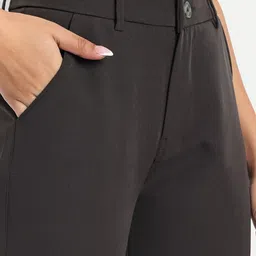 broadstar Women Loose Fit Brown Cotton Blend Trousers image 4