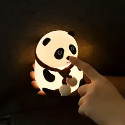 jesal new Panda Night Light for Kids -Soft Silicone Rechargeable Lamp with Tap Control - 15 cm image 4