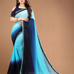 Color Block, Embellished, Self Design Bollywood Georgette Saree-image-49