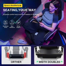 drogo Throne Home Office Computer Chair with Full Recline Foot Rest Armrest Ergonomic Gaming Chair image 2