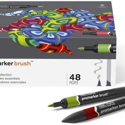 winsor & newton BrushMarker - Twin Tip - Chisel + Brush - Alcohol based - Essential Collection Set of 48-picture-10