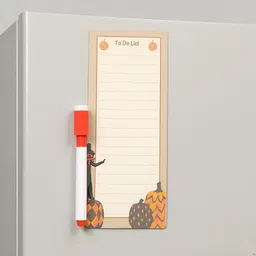konst Notepad Magnet -To Do List - Halloween Theme with Magnetic Marker L-3.5", H-8.5" Fridge Magnet, Magnetic Note Pads, Multipurpose Office Magnets Pack of 1 image 1