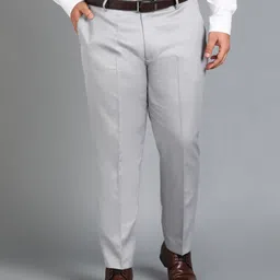 metronaut plus Men Slim Fit Grey Polyester Trousers image 1