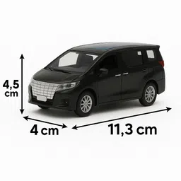 mikkora Premium Die-Cast Metal Long Pull Back Toy Car with Open Doors – Black image 4