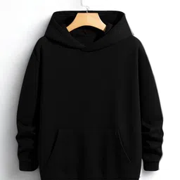 dibby Men Full Sleeve Solid Hooded Sweatshirt image 1