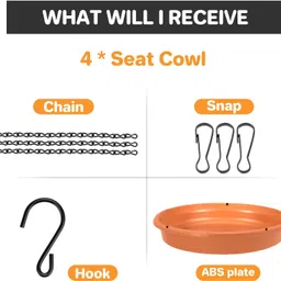 birdshala Hanging BirdFeeder Pack of 2 for Water Seed & Bath Trey | Balcony,Trees,Garden Window Bird Feeder Bird Feeder image 5