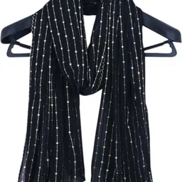 trendz hack Chiffon Printed Black Women Dupatta image 1