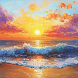 sunrise wall painting (without frame)| painting big size | scenery Canvas 24 inch x 36 inch Painting-image-0