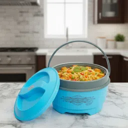 gripwell Insulated Steel Casserole 3000 ml Hot Pot for Roti, Food, Kitchen Use Thermoware Casserole image 5