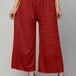 fambee Women Relaxed Maroon Viscose Rayon Trousers-picture-22