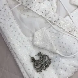 jaldeep fashion Women Embroidered Georgette A-line Kurta With Attached Dupatta image 3