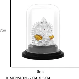 999 Kuberan silver idol - Ishna Gold & Silver Decorative Showpiece - 7 cm image 2