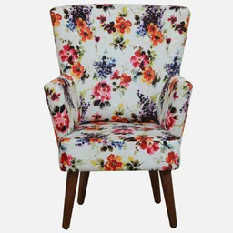 globally indian Mantra Fabric Wing Chair In Floral Colour image 3