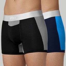 xyxx Pack of 2 Illuminati Intellisoft Micro Modal Color Blocked Solid Men Trunk-picture-11
