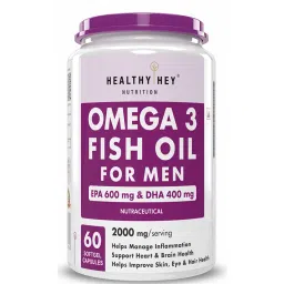 HealthyHey Nutrition Omega 3 Fish Oil for Men - 2000 Mg/serving - 60 Softgel Capsules (600 EPA & 400 DHA)-image-85