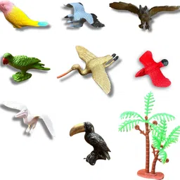 chutti toys Bird Toy Set for Kids – 8 Realistic PVC Bird Figures with Tree (5–6 cm Size) image 5