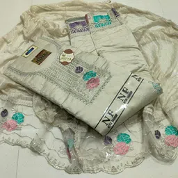 lakshvika fashion Unstitched Cotton Blend Salwar Suit Material Embroidered image 1