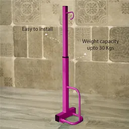 minikidz New Born Baby Adjustable Wall Iron Hanger, for Baby(Screws not included) (PINK) image 4