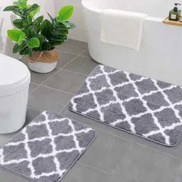saral home Soft Microfiber Anti-Skid Bath Mat Pack of 2-picture-16
