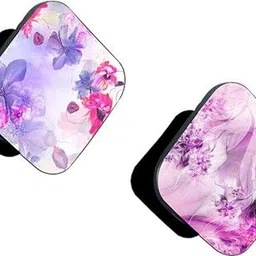 iCopertina Pack of 2 Pink Purple Floral And Purple Abstract Mobile Holder-picture-38