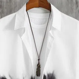 fitoda fashion Men Regular, Super Slim Fit Self Design Ribbed Collar Casual Shirt image 2