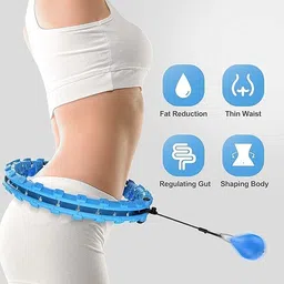 Emimo Smart Weighted Hula Hoop for Adults - 24 Detachable Fitness Ring with 360° Auto-Spinning Ball & Massage Function | Adjustable Weight Loss Workout Hoop for Home Gym & Exercise image 3