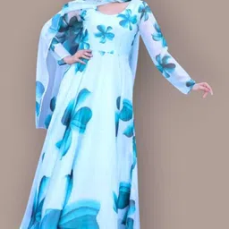 kit villa Net Stitched Anarkali Gown image 3