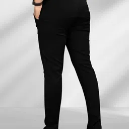metronaut Regular Fit Men Black Polyester Trousers image 2