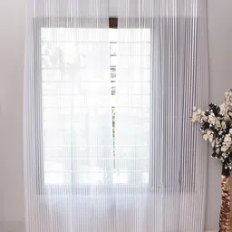 adimanav 152.4 cm (5 ft) Tissue Transparent Window Curtain Single Curtain-picture-12